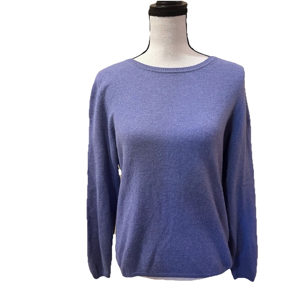 Charter Club 100%‎ Cashmere Sweater Womens L Lavender Purple 2 Ply Pullover Knit